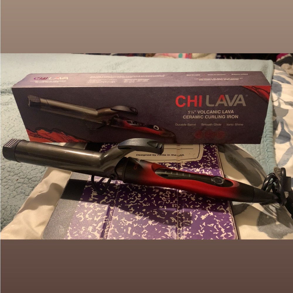 CHI Lava Ceramic Curling Iron - Red and Black